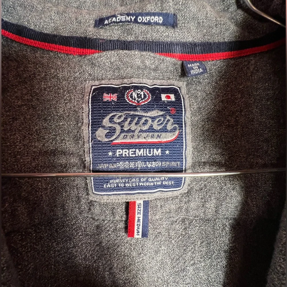 Superdry Grey Mens Flannel, size M fits S - Picture 2 of 4